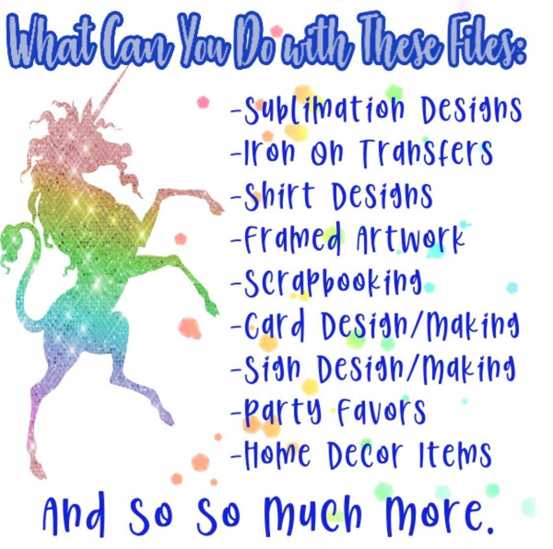 Beautifully Free Unicorn floral PNG Digital Download - Unicorn Dreams Customized Creations