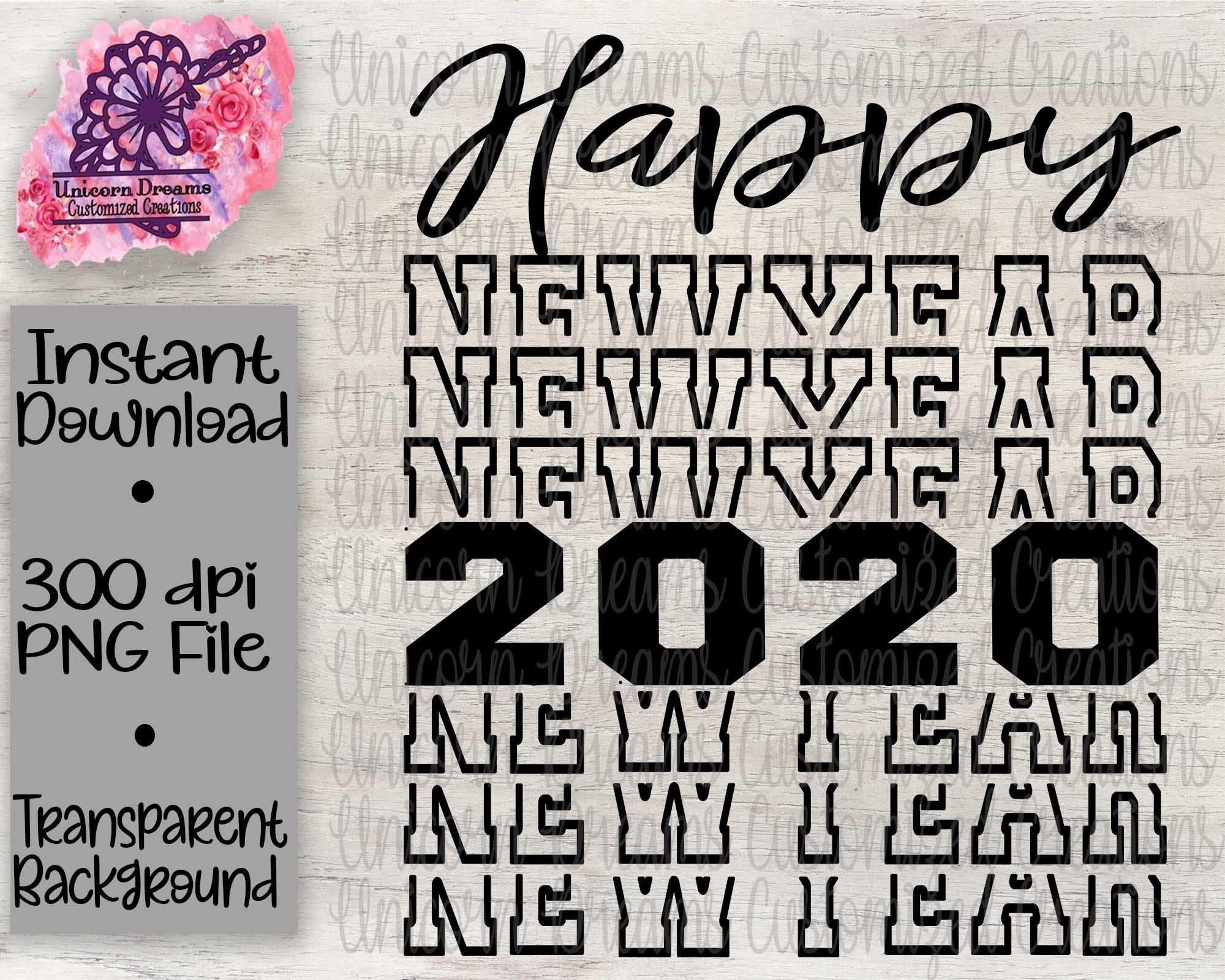 Happy New Year 2020 PNG Digital Download - Unicorn Dreams Customized Creations