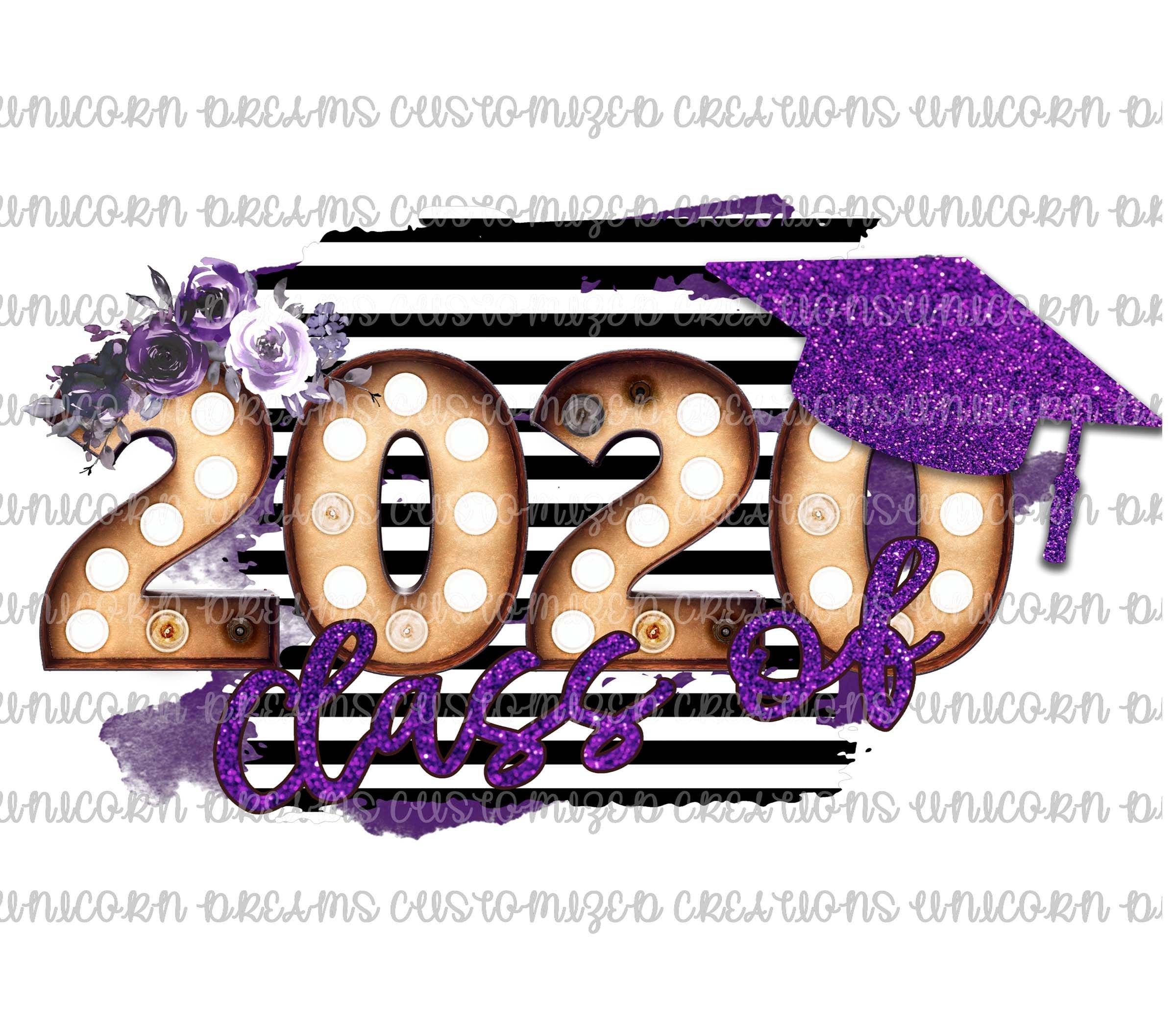 Class of 2020, Purple, Graduation PNG Digital Download - Unicorn Dreams Customized Creations