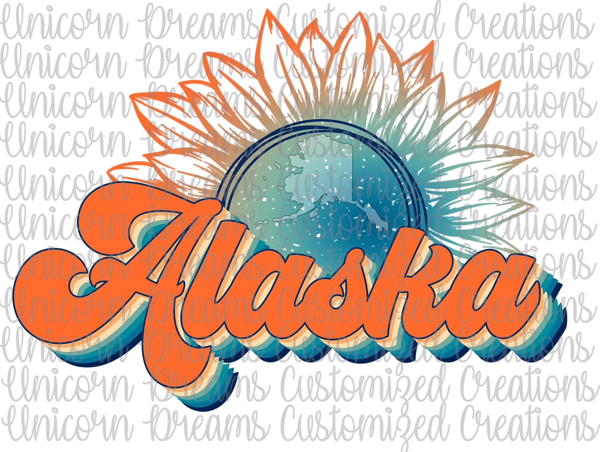 Alaska State Sunflower, Vintage Colors PNG Digital Download, Sublimation Design - Unicorn Dreams Customized Creations