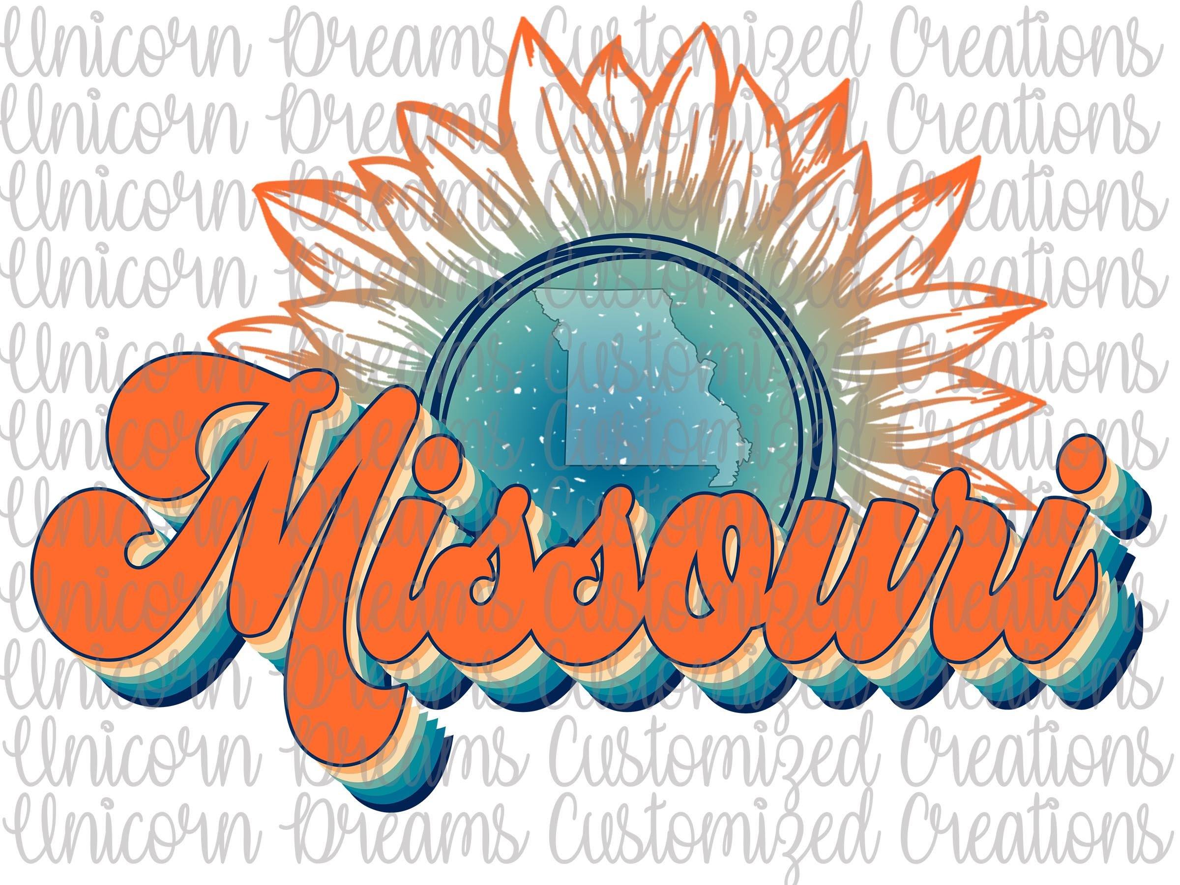 Missouri State Sunflower, Vintage Colors PNG Digital Download, Sublimation Design - Unicorn Dreams Customized Creations