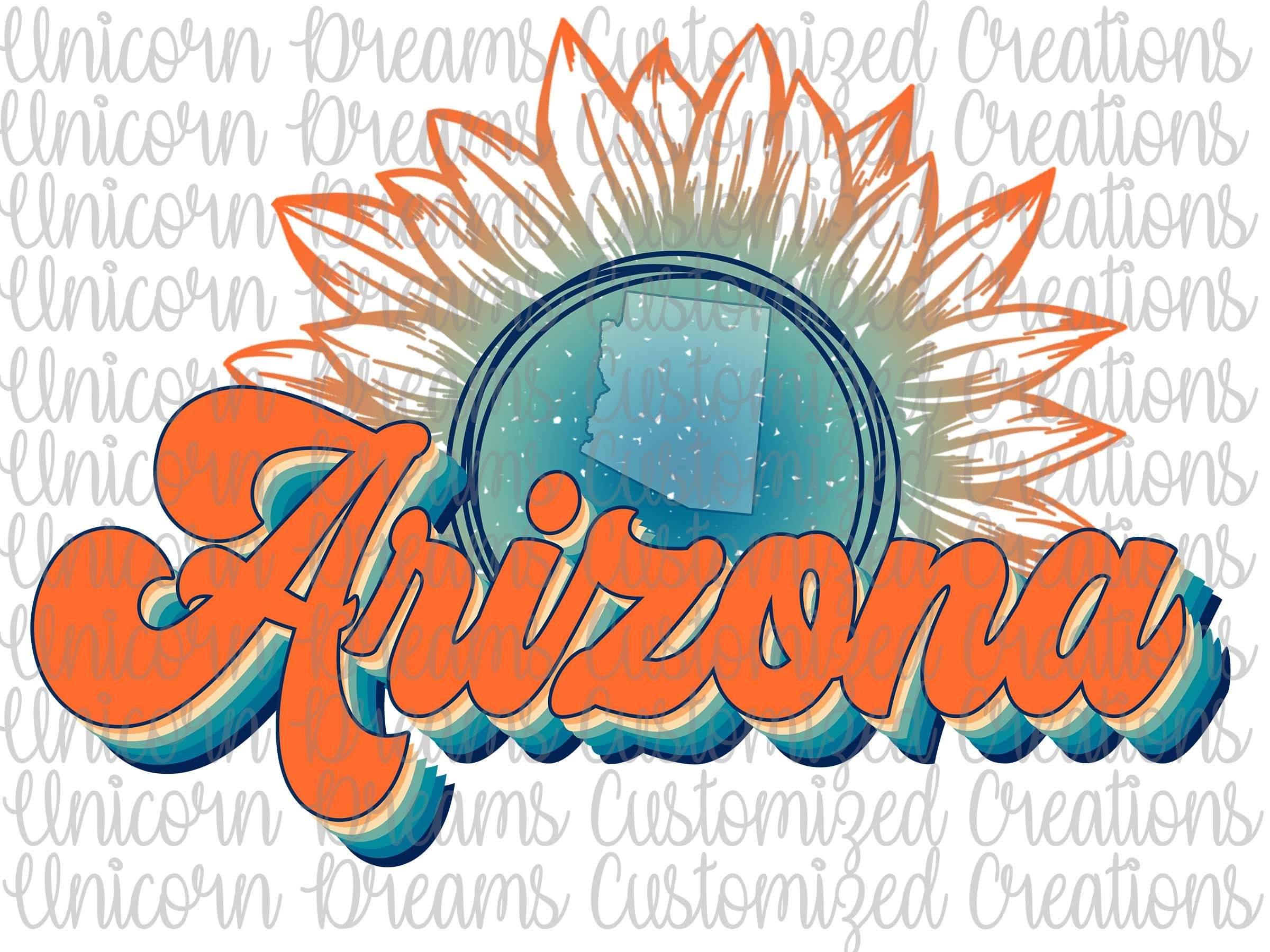 Arizona State Sunflower, Vintage Colors PNG Digital Download, Sublimation Design - Unicorn Dreams Customized Creations