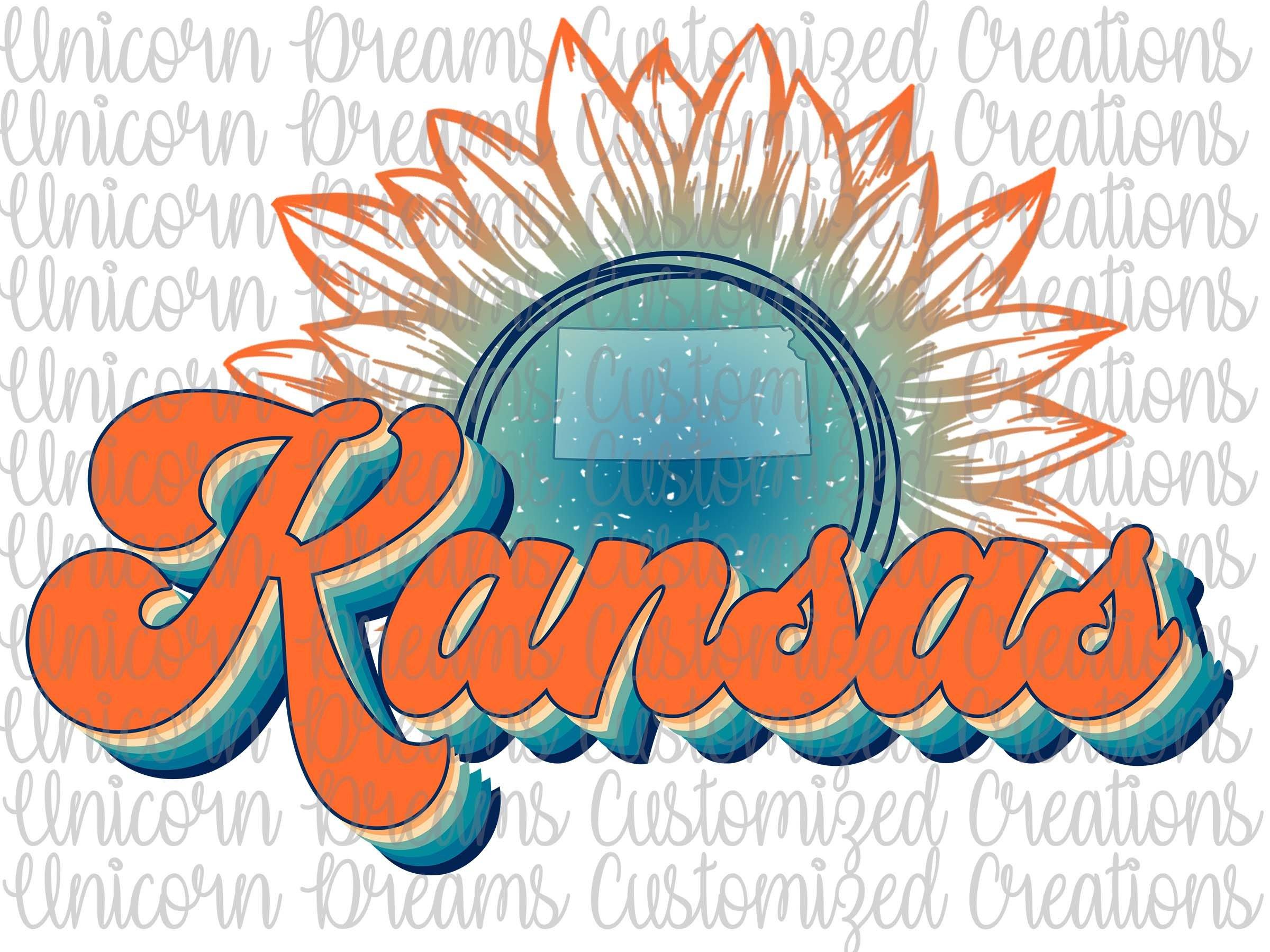 Kansas State Sunflower, Vintage Colors PNG Digital Download, Sublimation Design - Unicorn Dreams Customized Creations