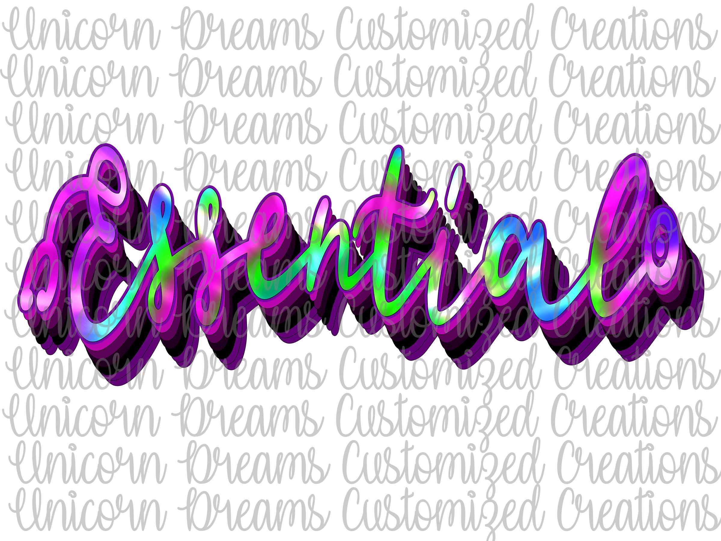 Essential, Tie Dye PNG Digital Download, Sublimation Design - Unicorn Dreams Customized Creations