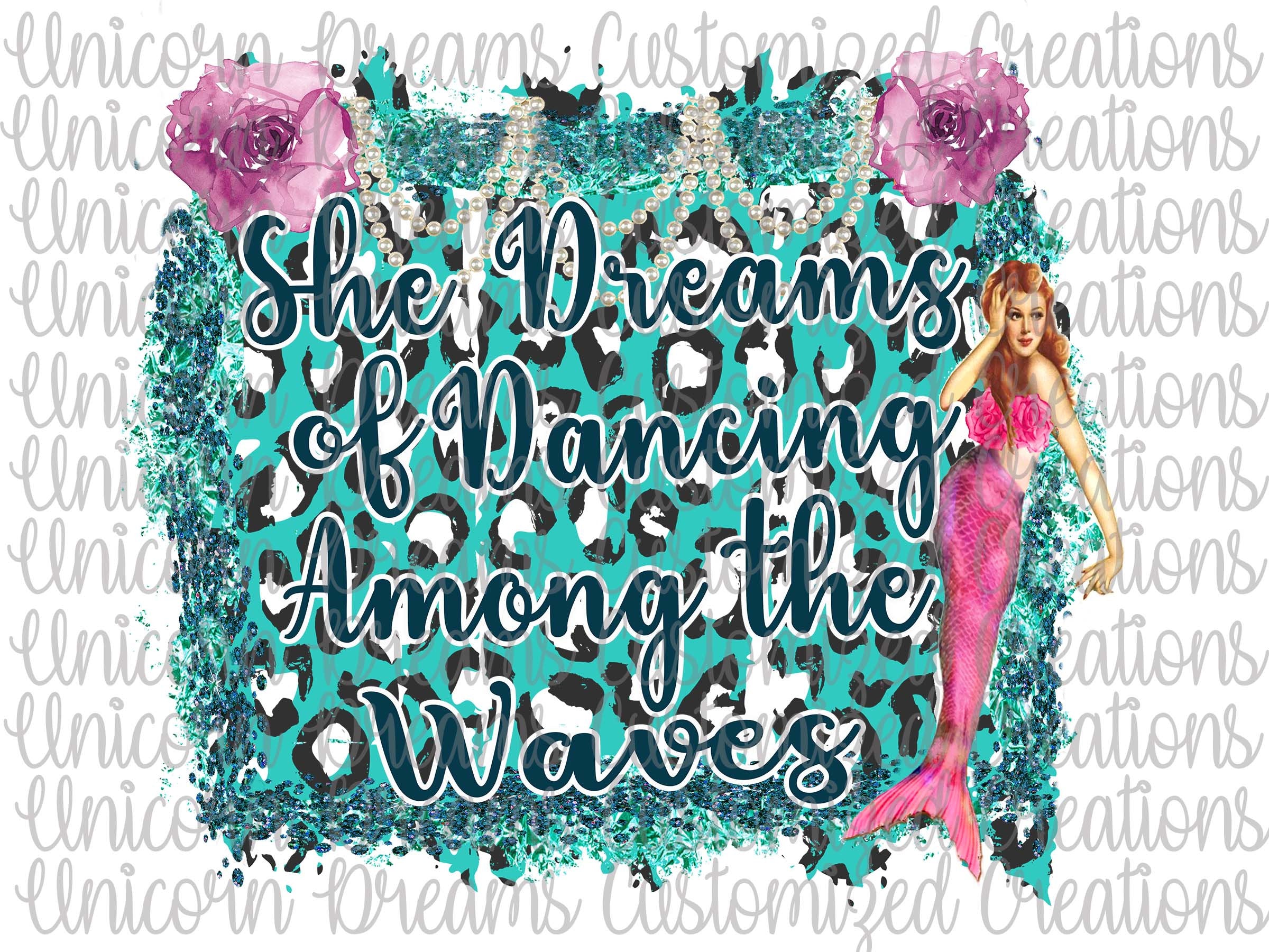 She Dreams of Dancing Among the Waves PNG Digital Download