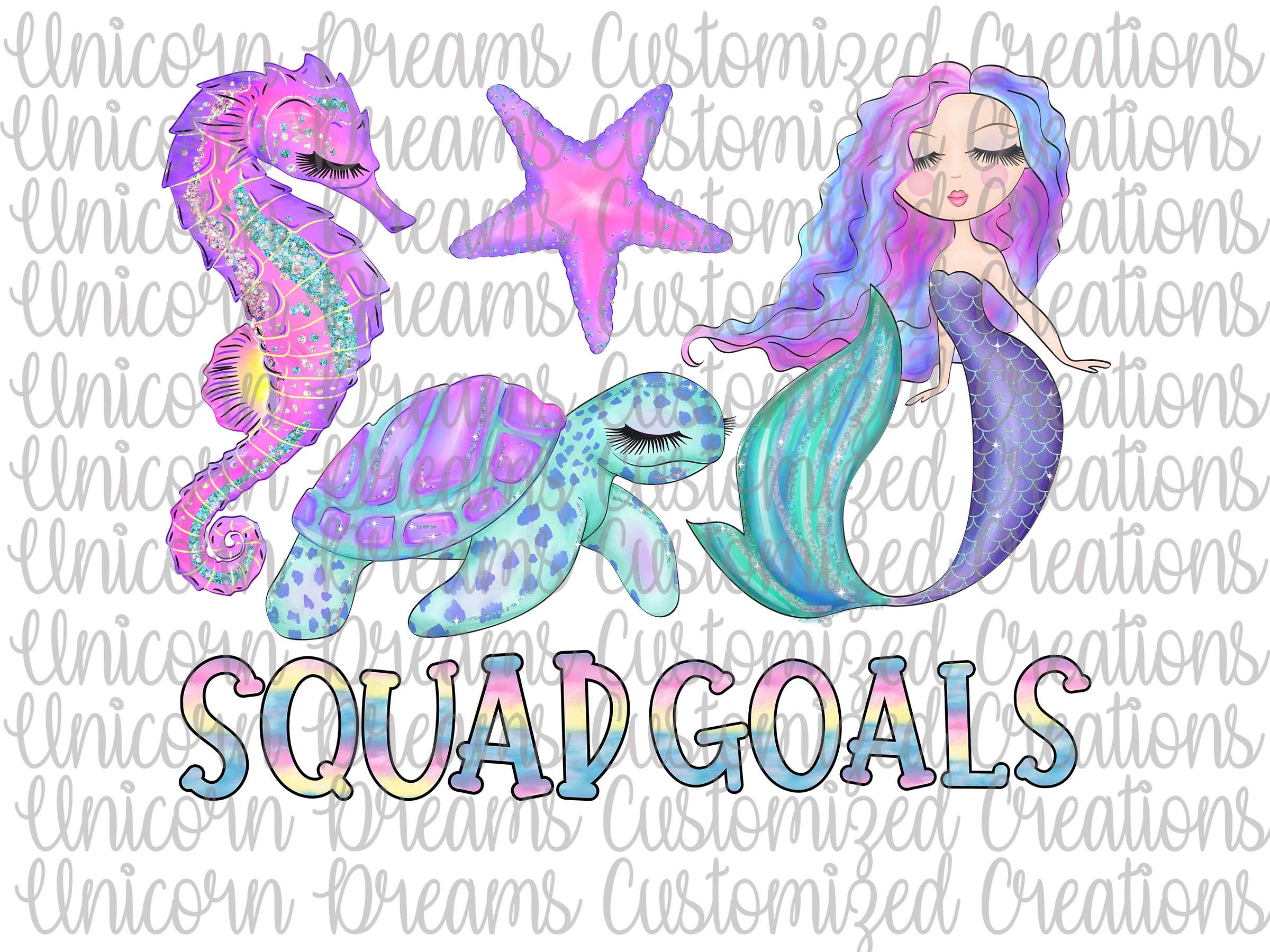 Squad Goals, Mermaids PNG Digital Download