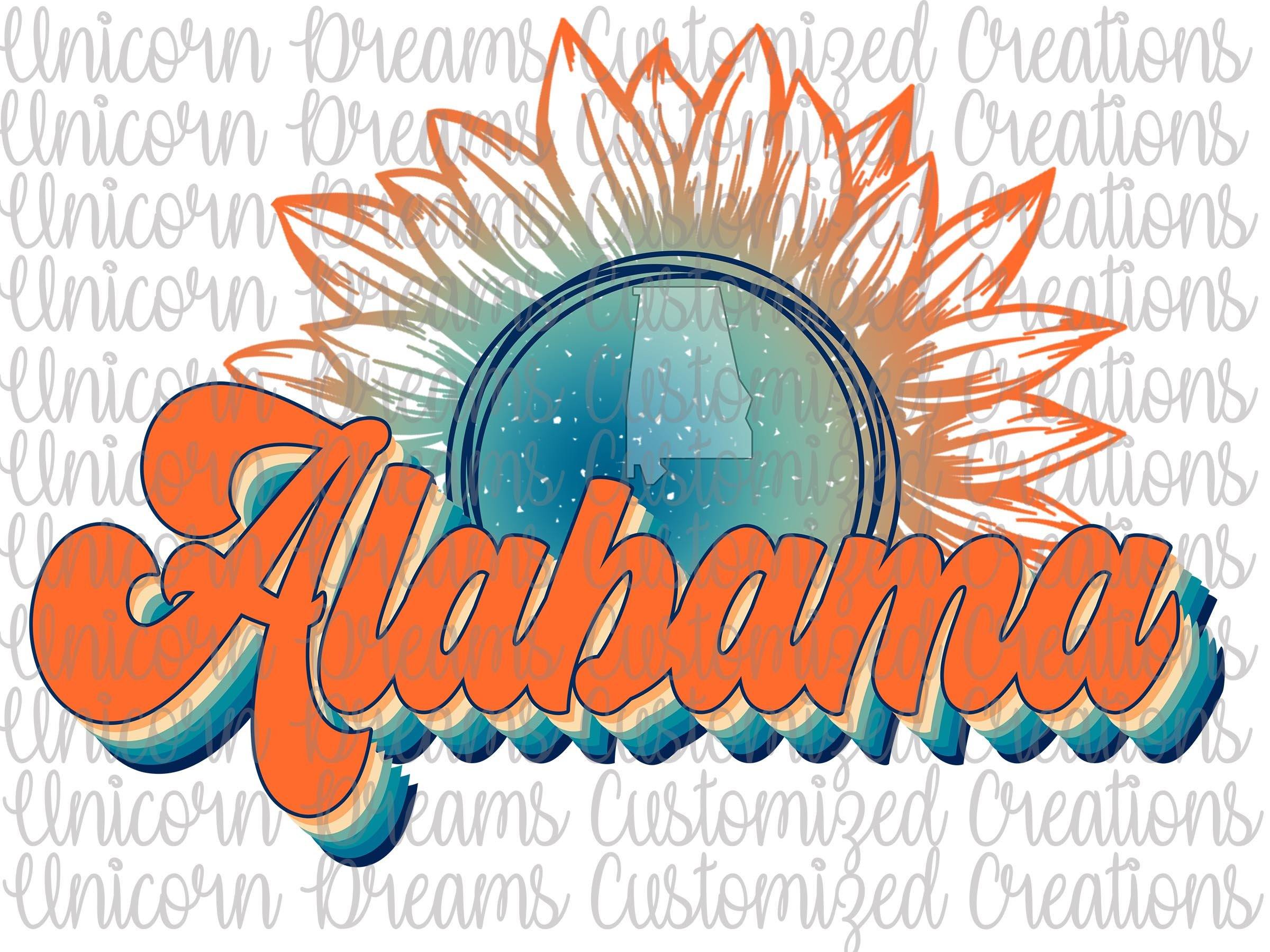 Alabama State Sunflower, Vintage Colors PNG Digital Download, Sublimation Design - Unicorn Dreams Customized Creations