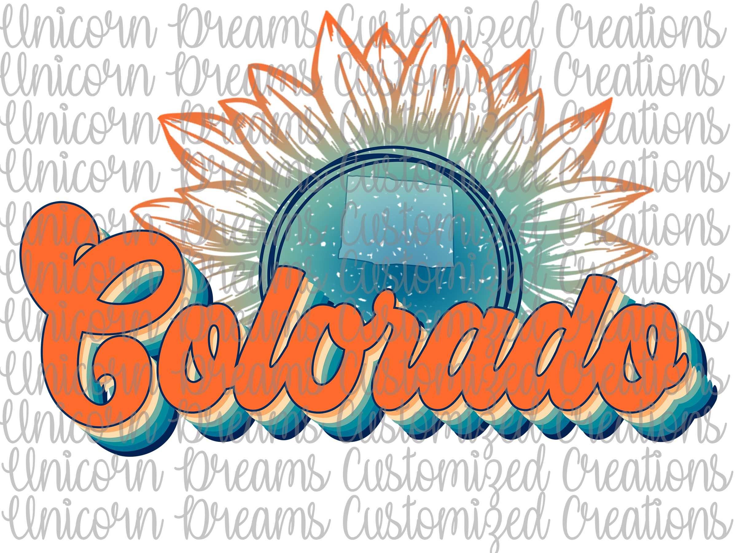 Colorado State Sunflower, Vintage Colors PNG Digital Download, Sublimation Design - Unicorn Dreams Customized Creations