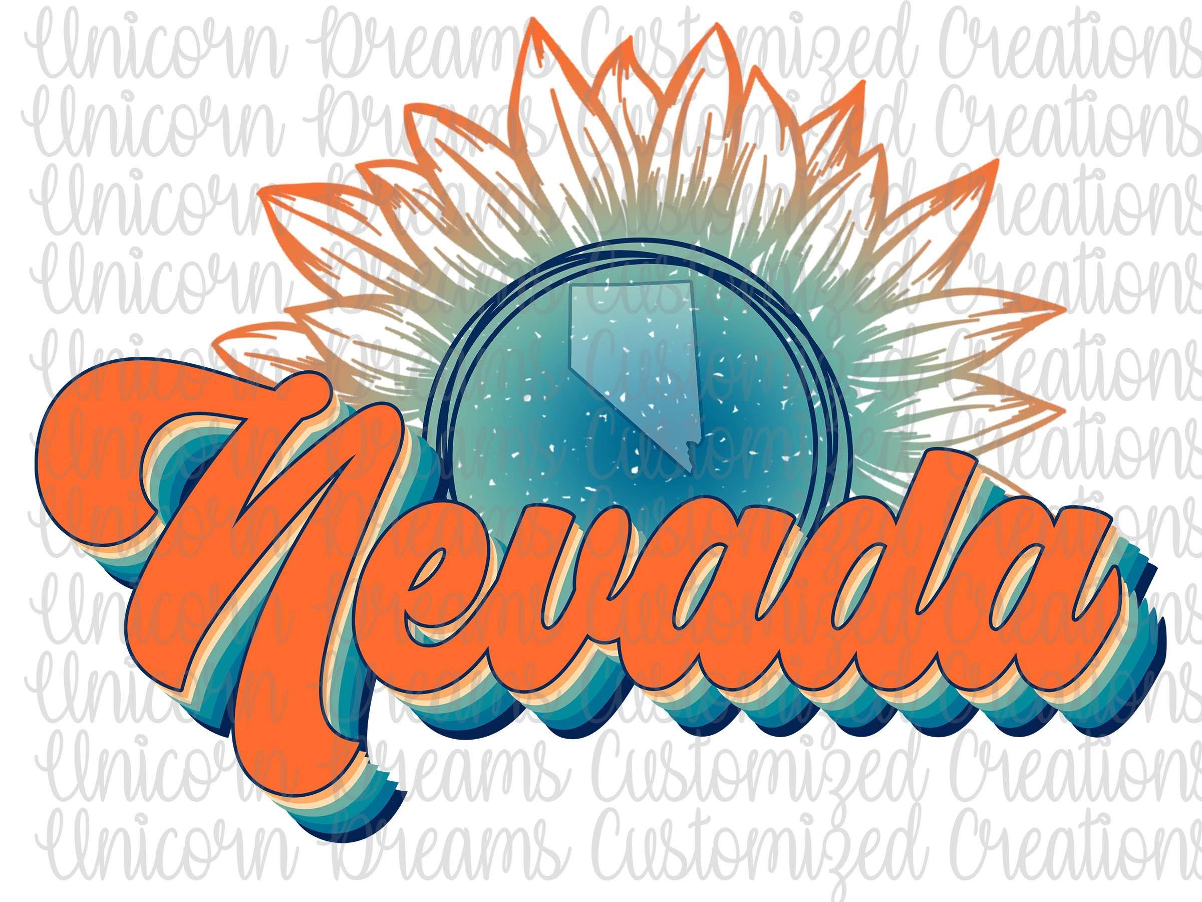 Nevada State Sunflower, Vintage Colors PNG Digital Download, Sublimation Design - Unicorn Dreams Customized Creations