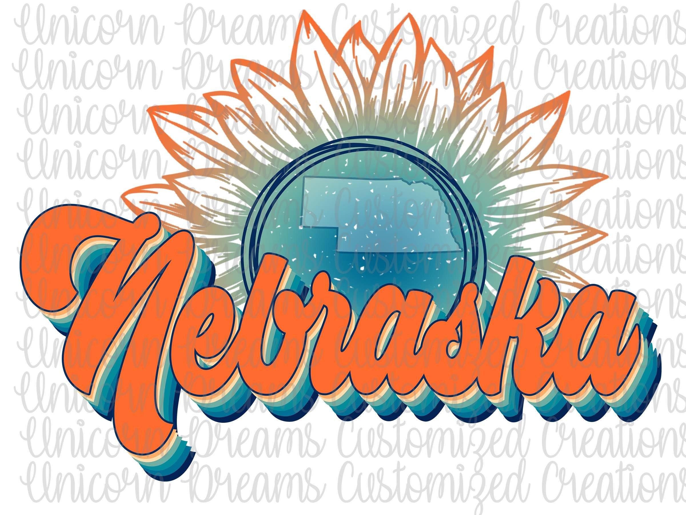 Nebraska State Sunflower, Vintage Colors PNG Digital Download, Sublimation Design - Unicorn Dreams Customized Creations