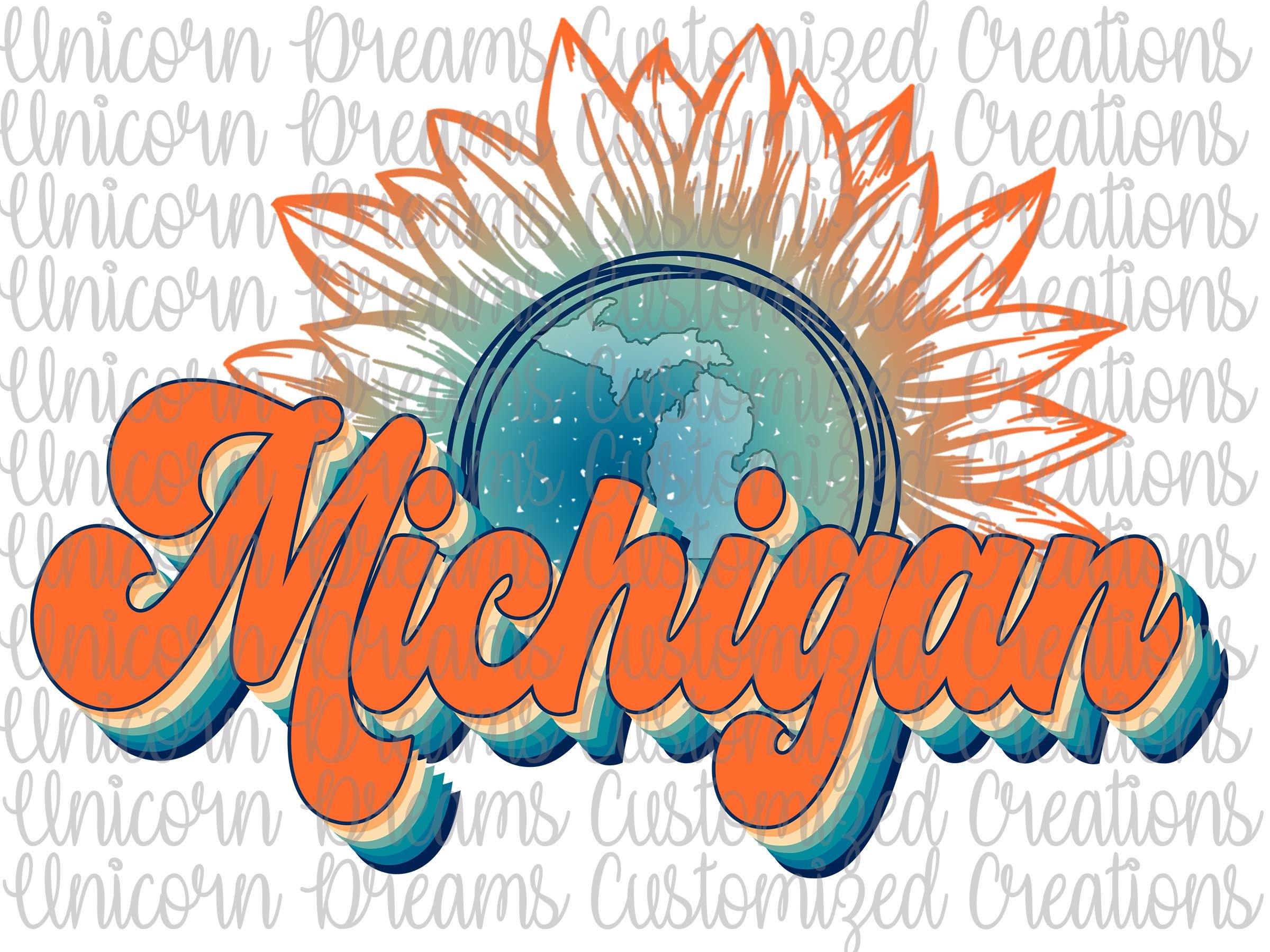 Michigan State Sunflower, Vintage Colors PNG Digital Download, Sublimation Design - Unicorn Dreams Customized Creations