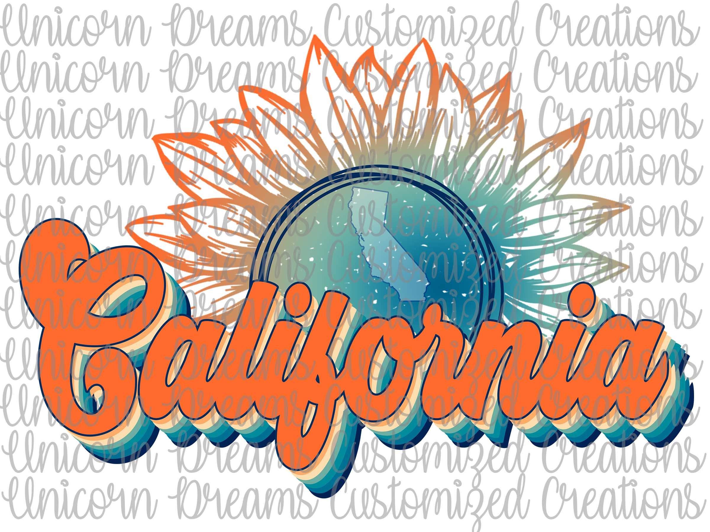 California State Sunflower, Vintage Colors PNG Digital Download, Sublimation Design - Unicorn Dreams Customized Creations