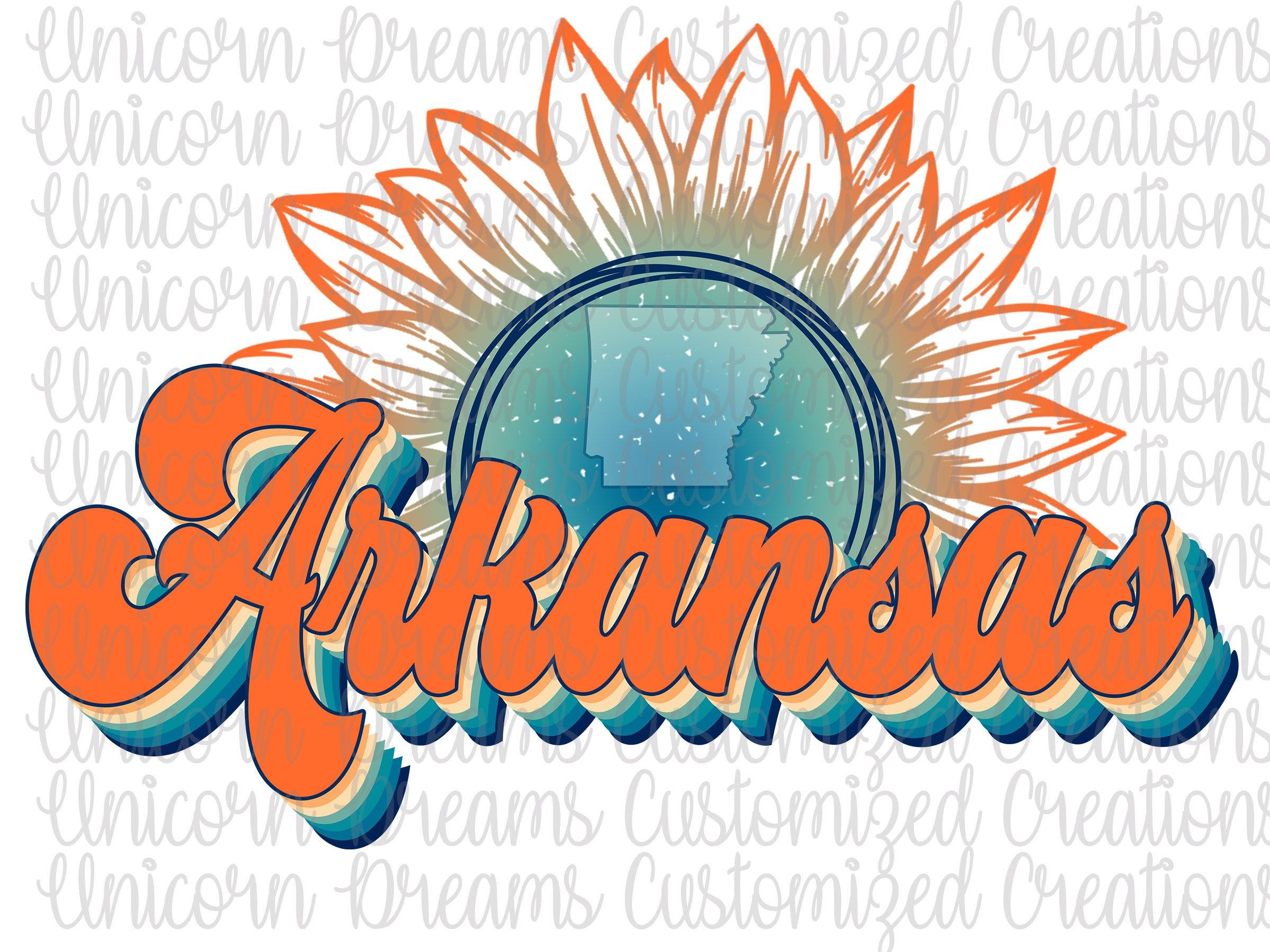 Arkansas State Sunflower, Vintage Colors PNG Digital Download, Sublimation Design - Unicorn Dreams Customized Creations