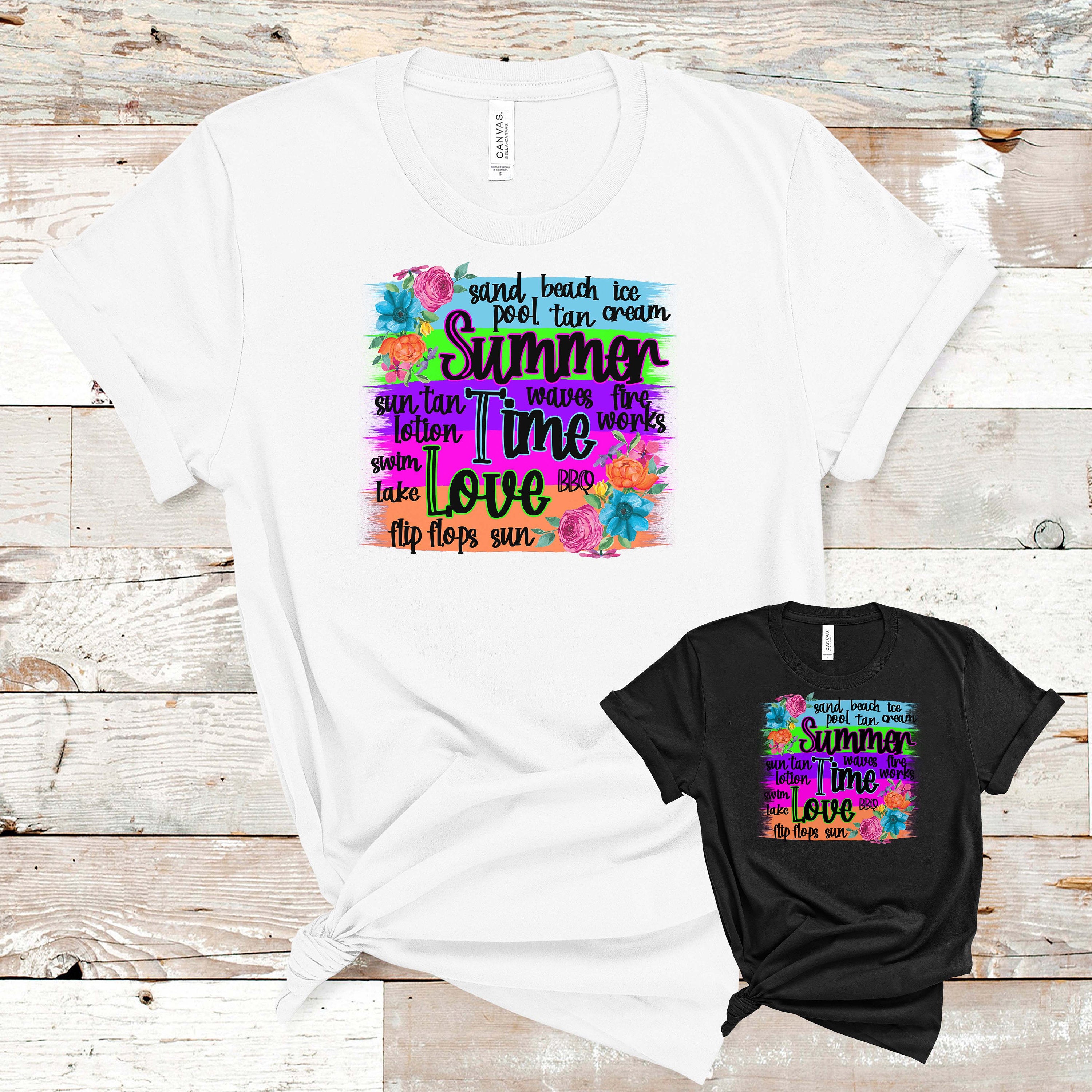 Summer Time Love, Neon, Summer, PNG Digital Download, Sublimation Design