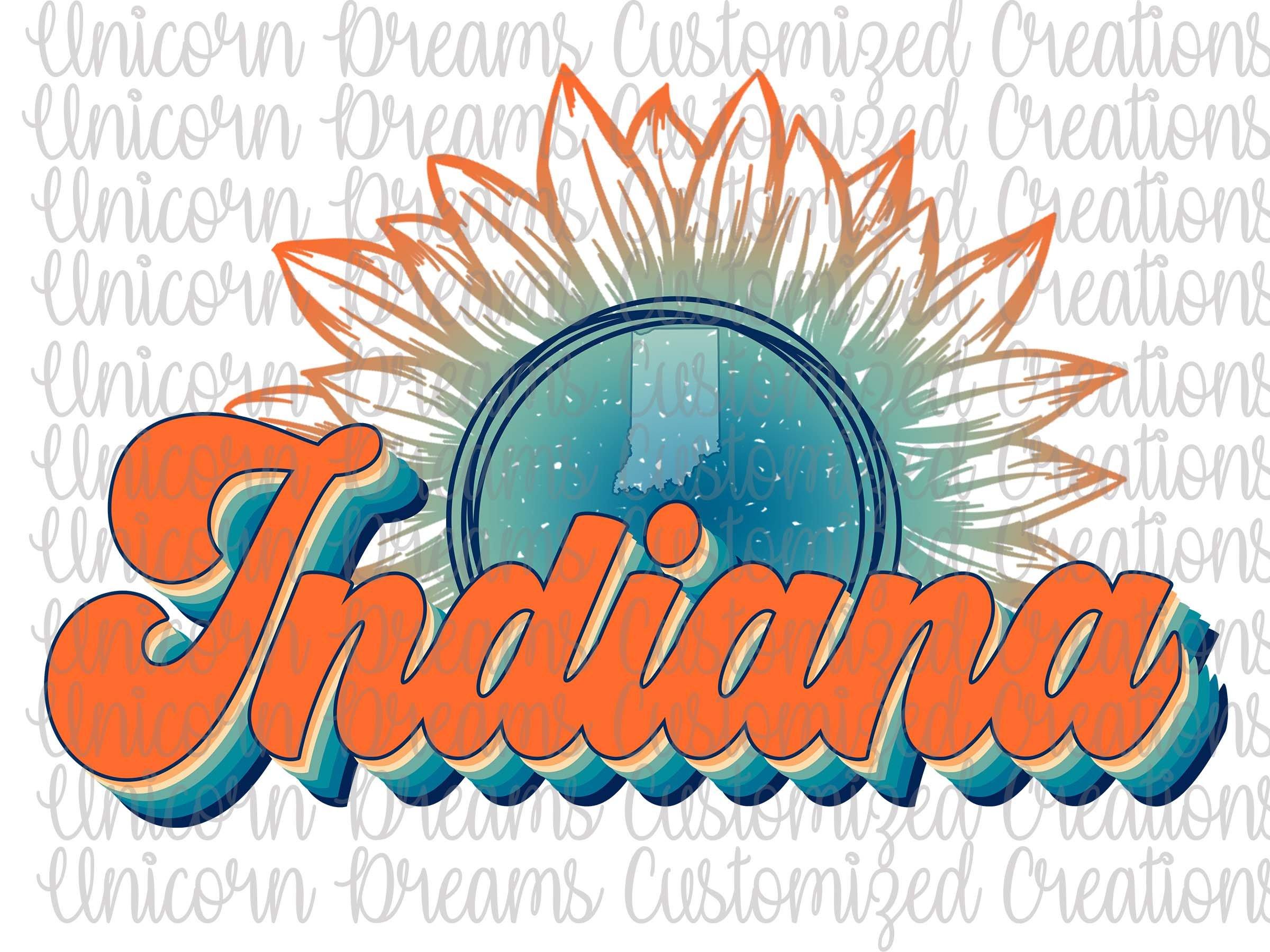 Indiana State Sunflower, Vintage Colors PNG Digital Download, Sublimation Design - Unicorn Dreams Customized Creations