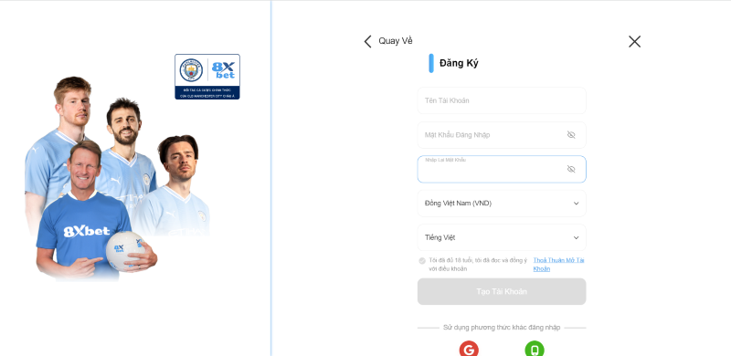 Hướng dẫn đăng ký, đăng nhập 8xbet cho tân thủ